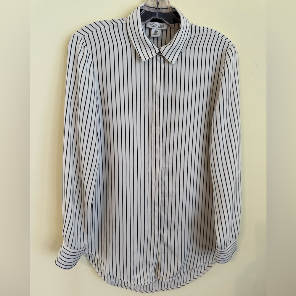 Rachel Zoe Navy and White Striped Blouse *GREAT USED CONDITION*